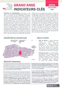 Evaluation multisectorielle des besoins (MSNA) 2022 - Résultats-clés - Département Grand'Anse