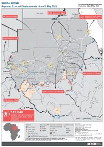 Sudan - Reported External Displacements - As of 2 May 2023
