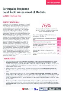 REACH Northwest Syria, CWG Earthquake Response JRAM Situation Overview, April 2023