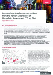 Yemen Expenditure of Household Assessment (YEHA)_Lessons Learnt Brief