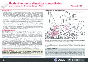 REACH Mali Suivi de la situation humanitaire dans la zone frontalière, Mali, Fiche d’information (26 janvier-19 février 2023)